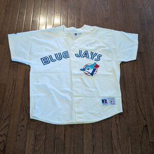 90's Toronto Blue Jays Pat Borders Autographed Russell Jersey Made in USA - Size